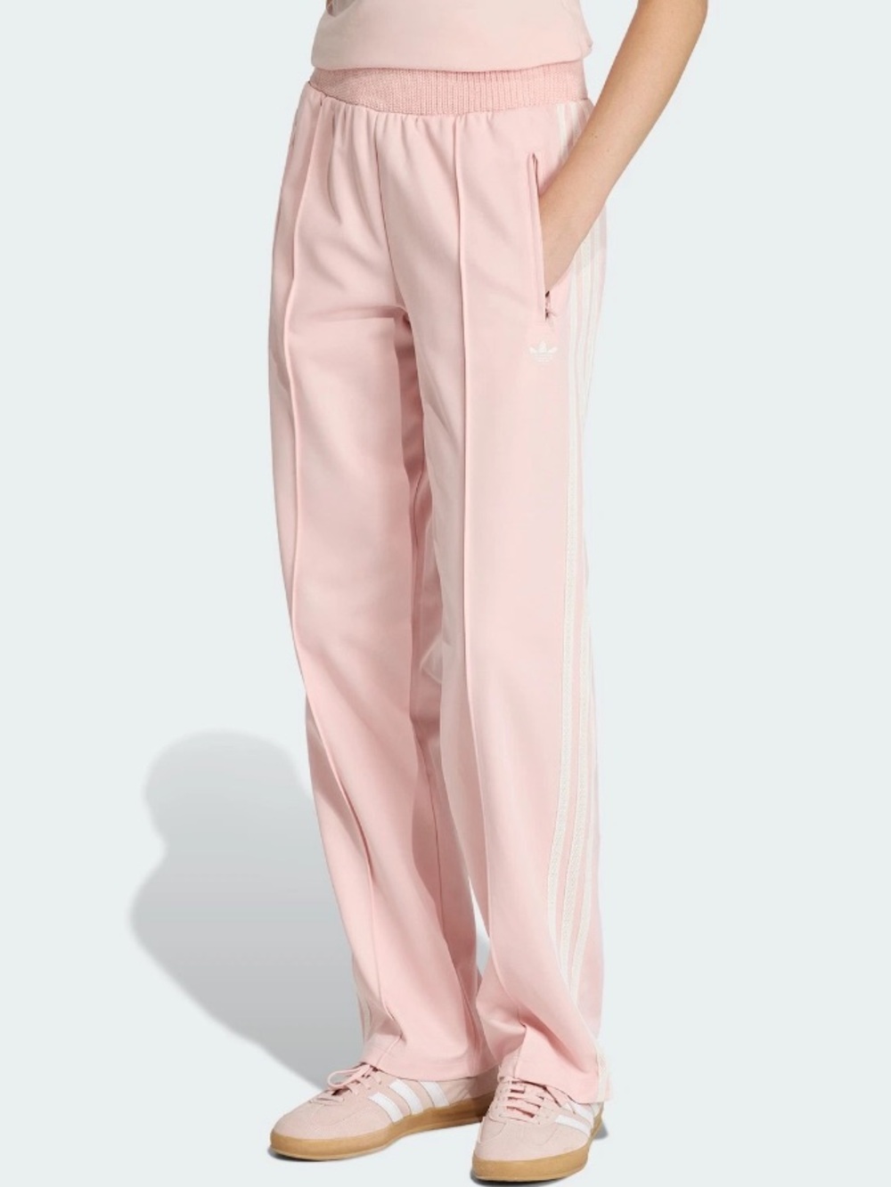 Adidas Firebird Track Loose Fit FB TP Wide Leg Pink Trefoil Pants Size M